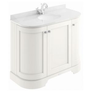 Bayswater Pointing White 1000mm Curved Basin Cabinet BAYF163