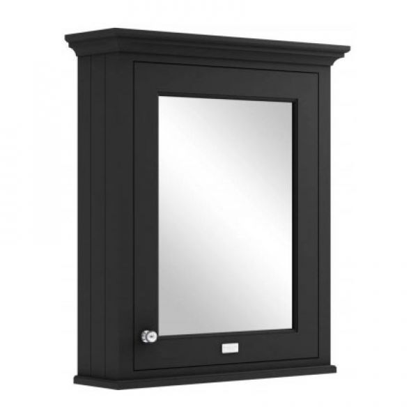Bayswater Matt Black 600mm Wall Hung Mirrored Cabinet