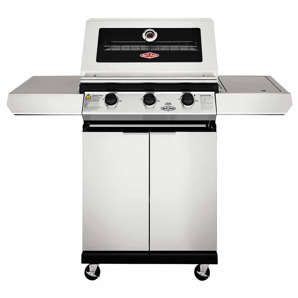 BeefEater 1200S 3 Burner Gas BBQ with Side Burner and Trolley BMG1231SBE
