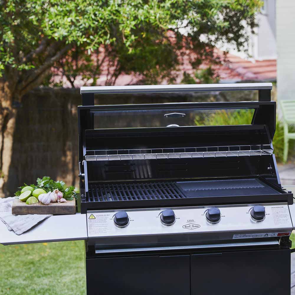 BeefEater 1200E 4 Burner Gas BBQ with Side Burner and Trolley BMG1241BBE