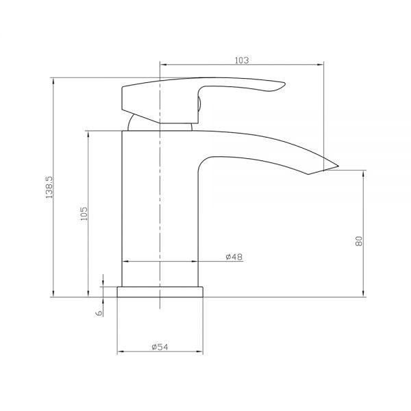 Apex Belini Black Mono Basin Mixer Tap #3