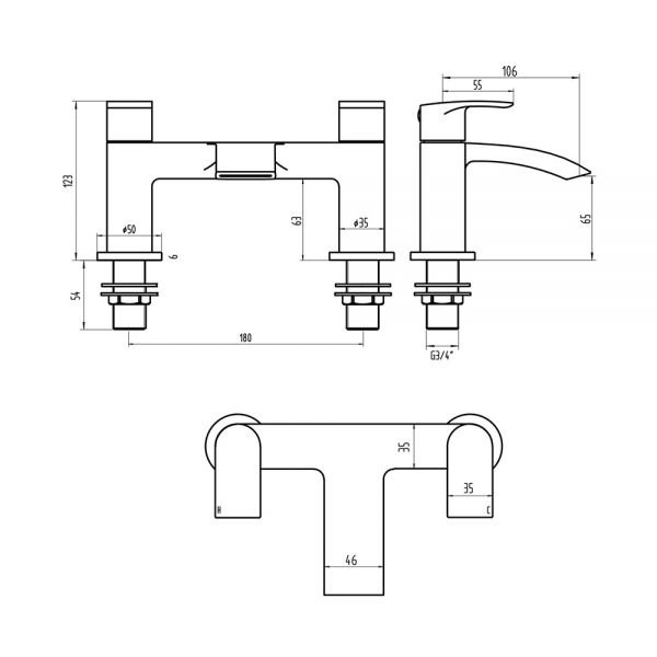 Apex Belini Chrome Bath Filler Tap #2