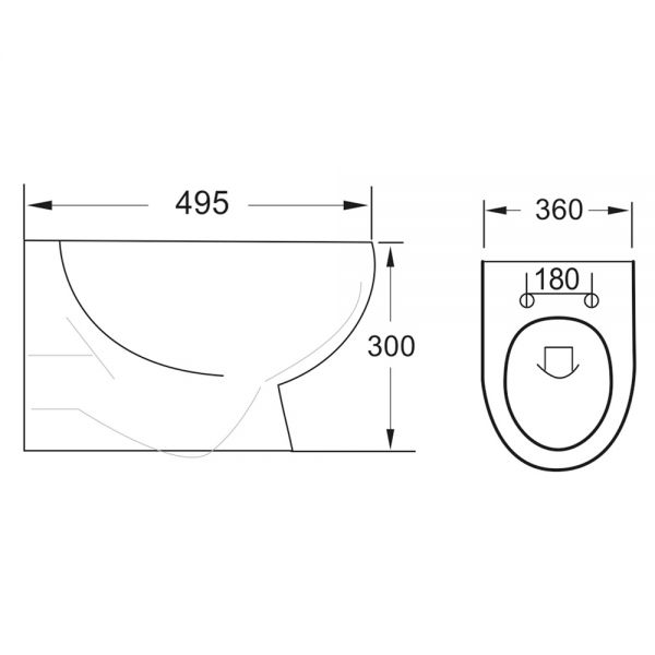 Apex Belini Rimless Wall Hung Toilet #2
