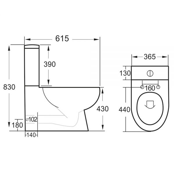 Apex Belini Rimless Closed Back Close Coupled Toilet #2
