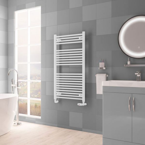 Eastbrook Biava Multirail Hidden Vent 1118 x 600 Straight Matt White Towel Rail #2