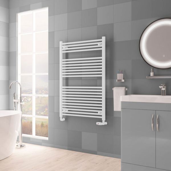 Eastbrook Biava Multirail Hidden Vent 1118 x 750 Straight Matt White Towel Rail #2