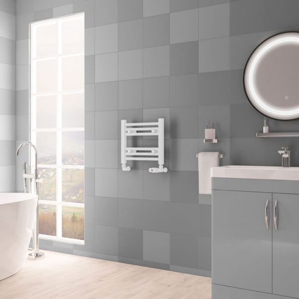 Eastbrook Biava Multirail Hidden Vent 360 x 400 Horizontal Straight Matt White Towel Rail #2