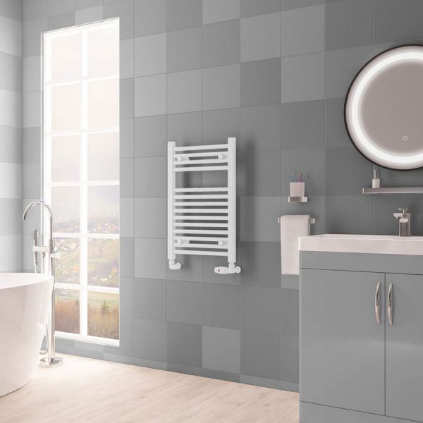 Eastbrook Biava Multirail Hidden Vent 688 x 450 Straight Matt White Towel Rail #2