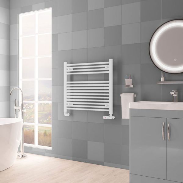 Eastbrook Biava Multirail Hidden Vent 688 x 750 Horizontal Straight Matt White Towel Rail #2