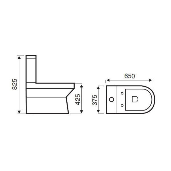 Kartell Bijoux Back To Wall Close Coupled WC with Cistern and Toilet Seat #2
