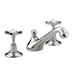 Bristan 1901 Chrome Deck Mounted 3 Hole Basin Mixer Tap with Pop Up Waste
