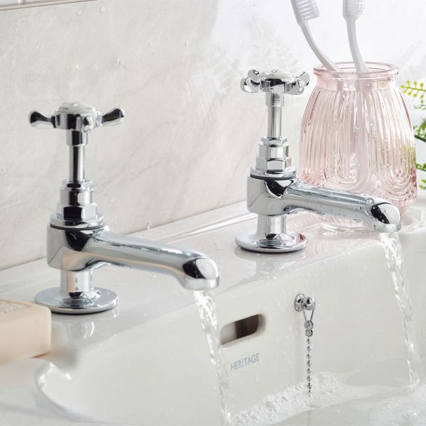 Bristan 1901 Chrome Basin Pillar Taps #2