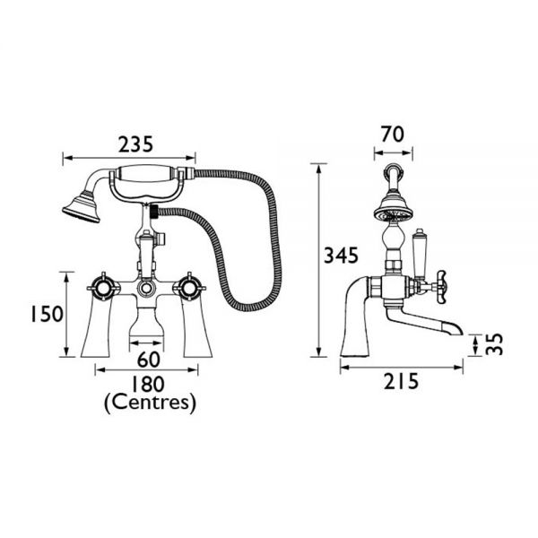 Bristan 1901 Chrome Bath Shower Mixer Tap #6