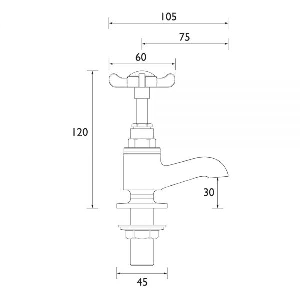 Bristan 1901 Vanity Chrome Basin Pillar Taps #3