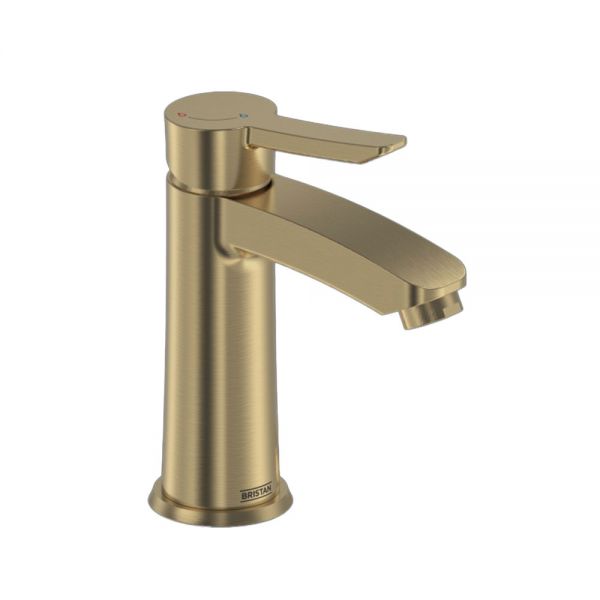 Bristan Apelo Eco Start Brushed Brass Mono Basin Mixer Tap with Waste
