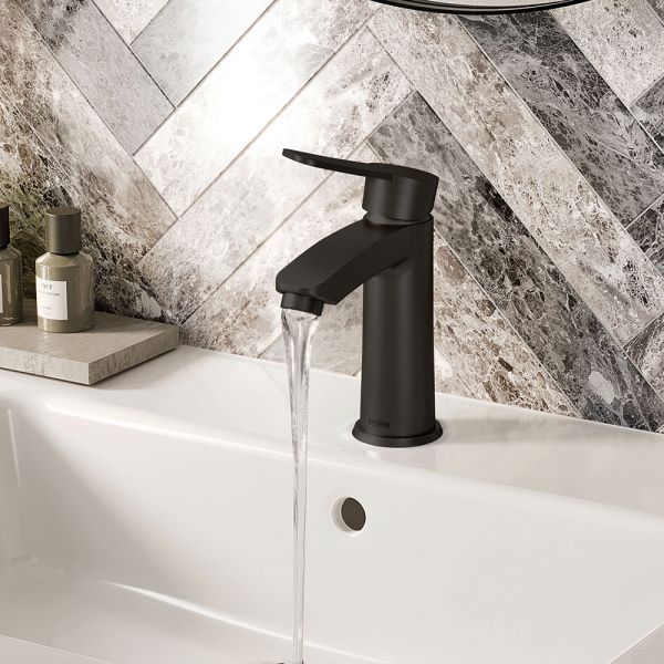Bristan Appeal Eco Start Black Mono Basin Mixer Tap with Clicker Waste #3
