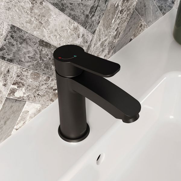 Bristan Appeal Eco Start Black Mono Basin Mixer Tap with Clicker Waste #4