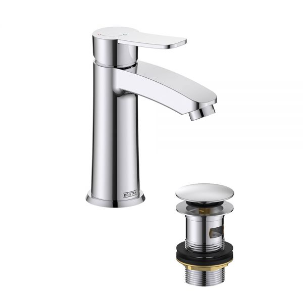 Bristan Appeal Eco Start Chrome Mono Basin Mixer Tap with Clicker Waste #2