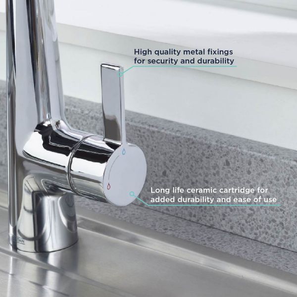 Bristan Axia Chrome Mono Kitchen Mixer Tap with Pull Down Hose and Eco Start #5