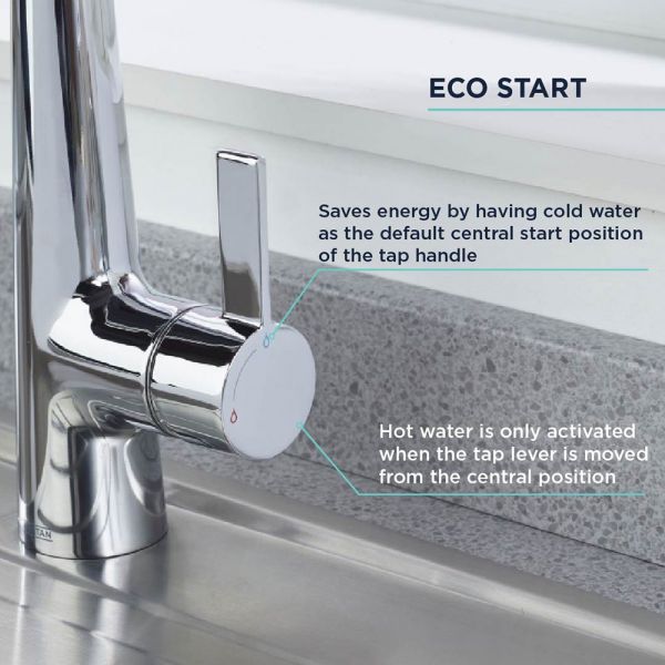 Bristan Axia Chrome Mono Kitchen Mixer Tap with Pull Down Hose and Eco Start #6