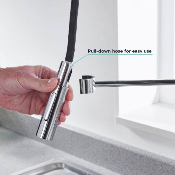 Bristan Axia Chrome Mono Kitchen Mixer Tap with Pull Down Hose and Eco Start #7