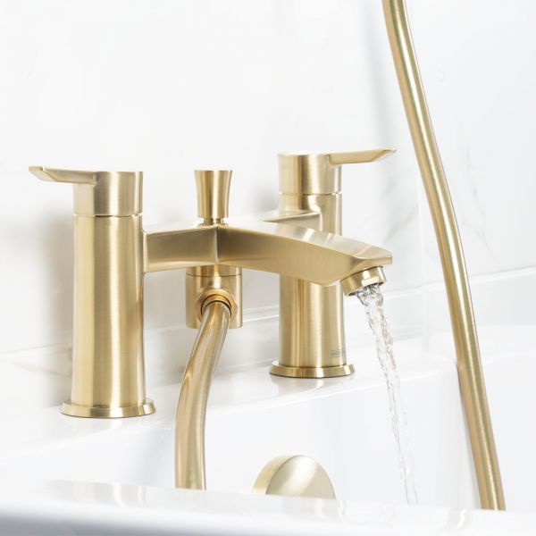 Bristan Apelo Brushed Brass Bath Shower Mixer Tap #4