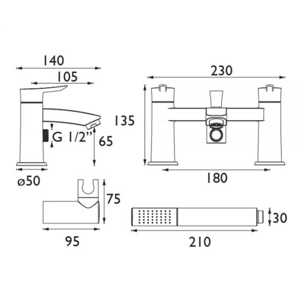 Bristan Apelo Chrome Bath Shower Mixer Tap #2