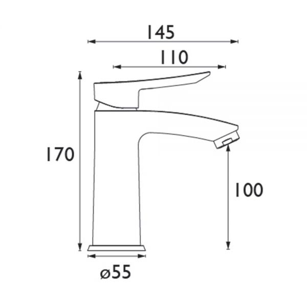 Bristan Apelo Eco Start Black Mono Basin Mixer Tap with Clicker Waste #2