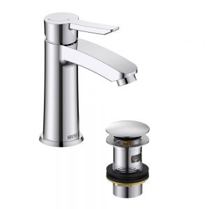 Bristan Apelo Eco Start Chrome Mono Basin Mixer Tap with Clicker Waste