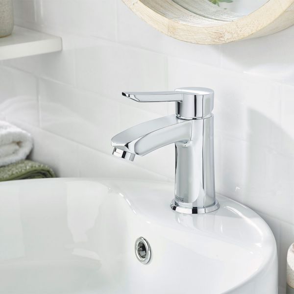 Bristan Apelo Eco Start Chrome Mini Basin Mixer Tap with Clicker Waste #3