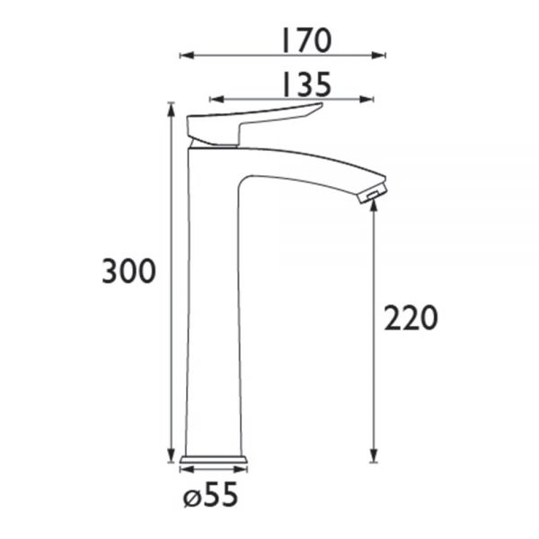 Bristan Apelo Eco Start Chrome Tall Basin Mixer Tap with Clicker Waste #2