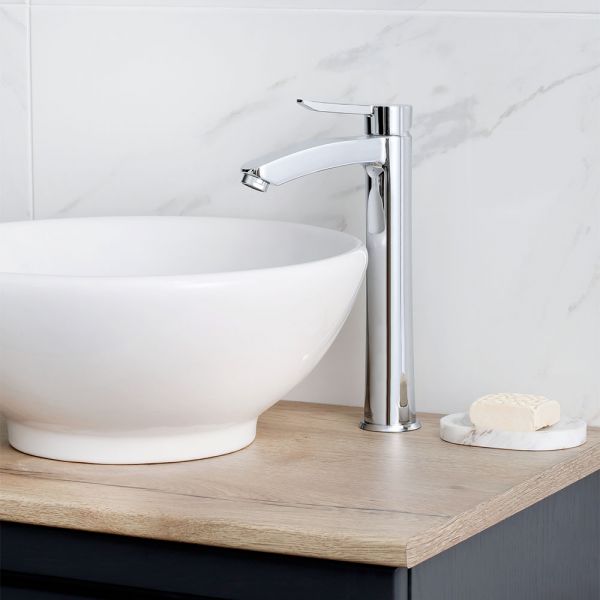 Bristan Apelo Eco Start Chrome Tall Basin Mixer Tap with Clicker Waste #3