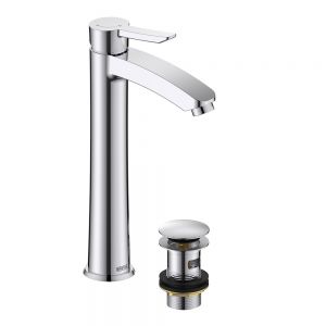 Bristan Apelo Eco Start Chrome Tall Basin Mixer Tap with Clicker Waste