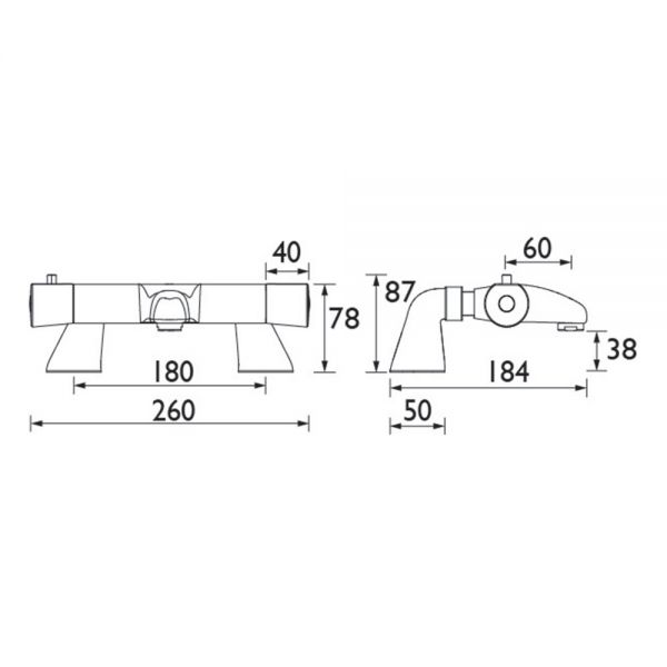 Bristan Artisan Chrome Thermostatic Bath Filler Tap #2
