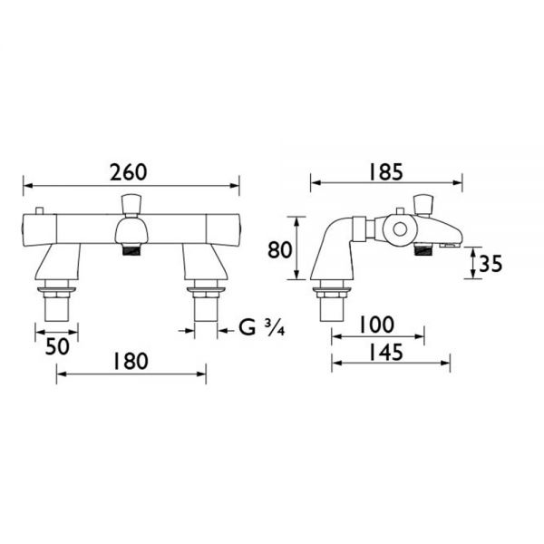Bristan Artisan Chrome Thermostatic Bath Shower Mixer Tap #2