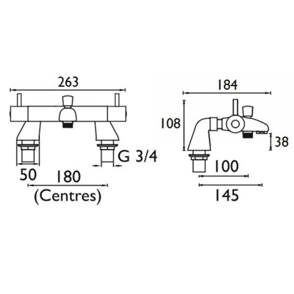 Bristan Artisan Lever Chrome Thermostatic Bath Shower Mixer Tap #2
