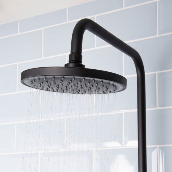 Bristan Buzz Black Exposed Bar Shower Valve Kit With Rigid Riser and