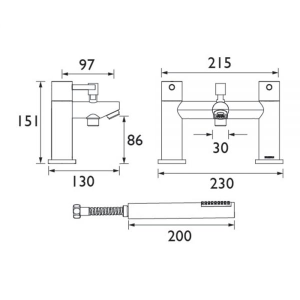Bristan Blitz Chrome Bath Shower Mixer Tap #5