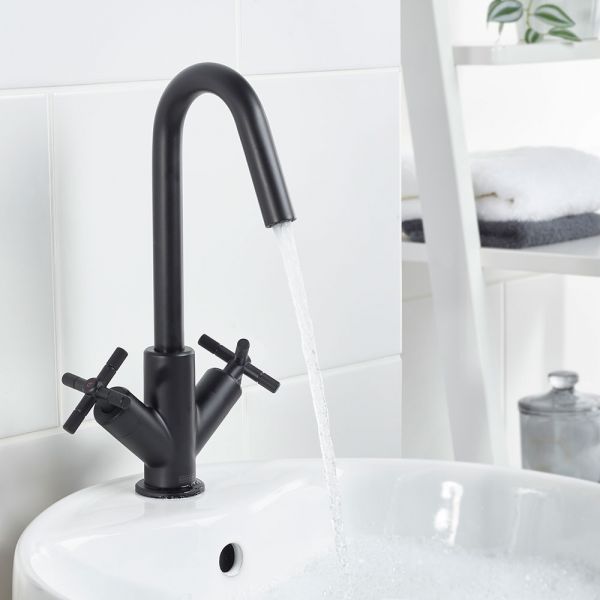 Bristan Cruzar Black Mono Basin Mixer Tap with Clicker Waste #3
