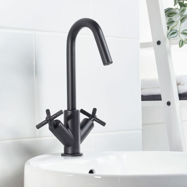Bristan Cruzar Black Mono Basin Mixer Tap with Clicker Waste #4