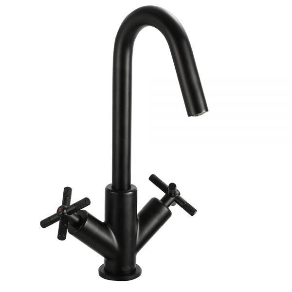 Bristan Cruzar Black Mono Basin Mixer Tap with Clicker Waste