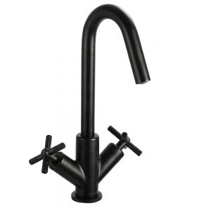 Bristan Cruzar Black Mono Basin Mixer Tap with Clicker Waste