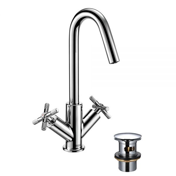 Bristan Cruzar Chrome Mono Basin Mixer Tap with Clicker Waste #2