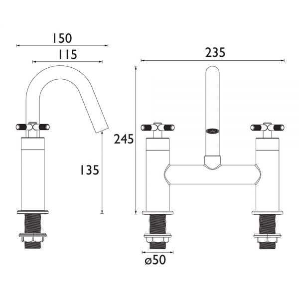 Bristan Cruzar Black Bath Filler Tap #2