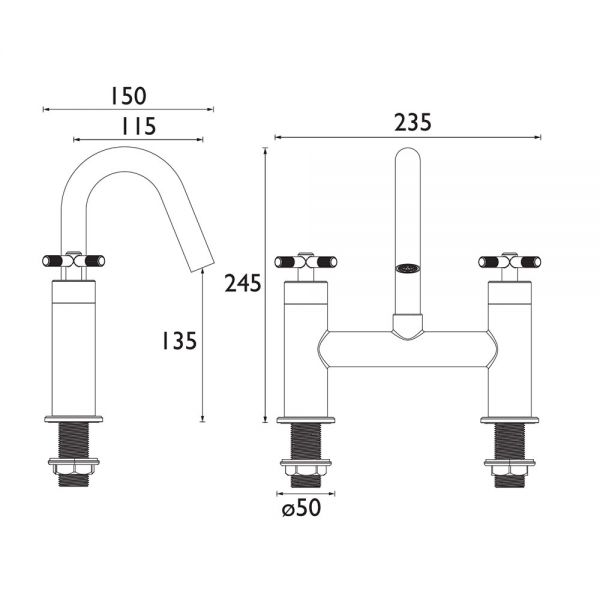 Bristan Cruzar Chrome Bath Filler Tap #2
