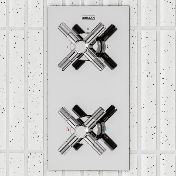 Bristan Cruzar Chrome 2 Outlet Shower Pack with Overhead Shower and Riser Rail Kit #2