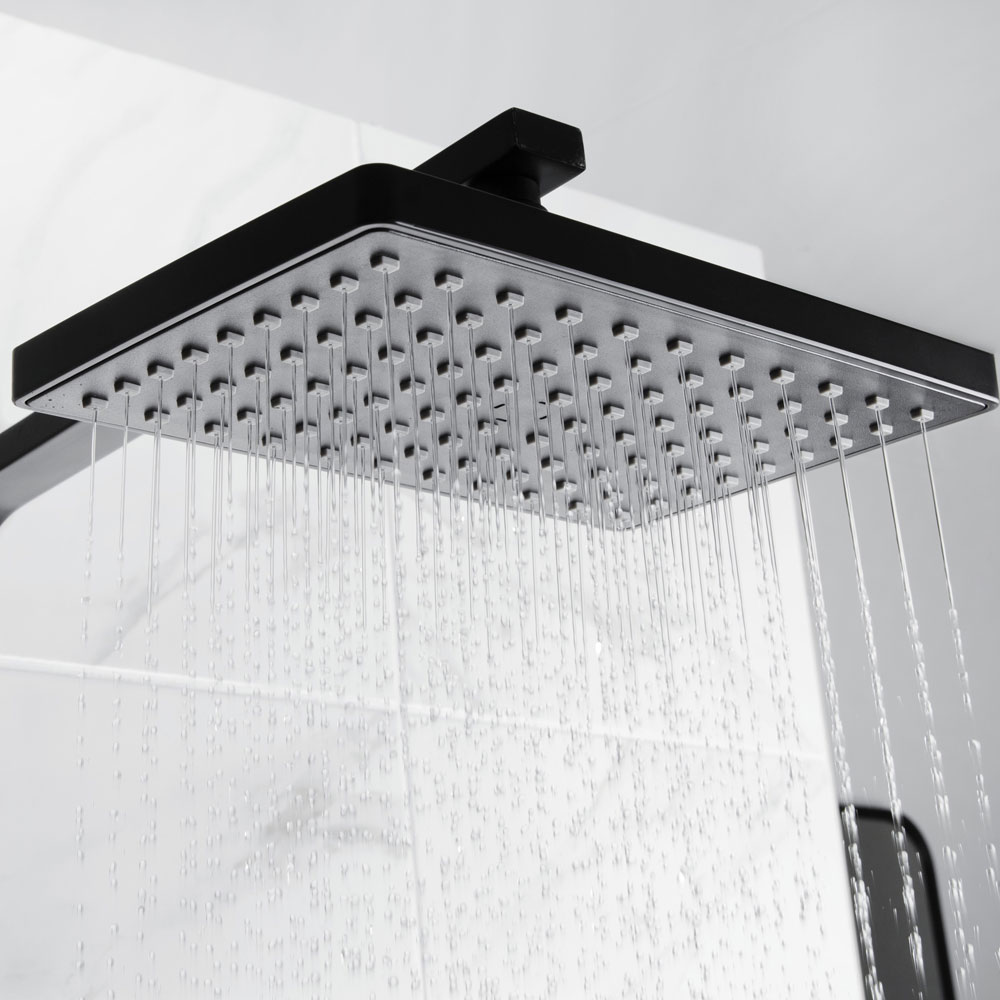Bristan Craze Black Exposed Bar Shower Valve Kit With Rigid Riser and
