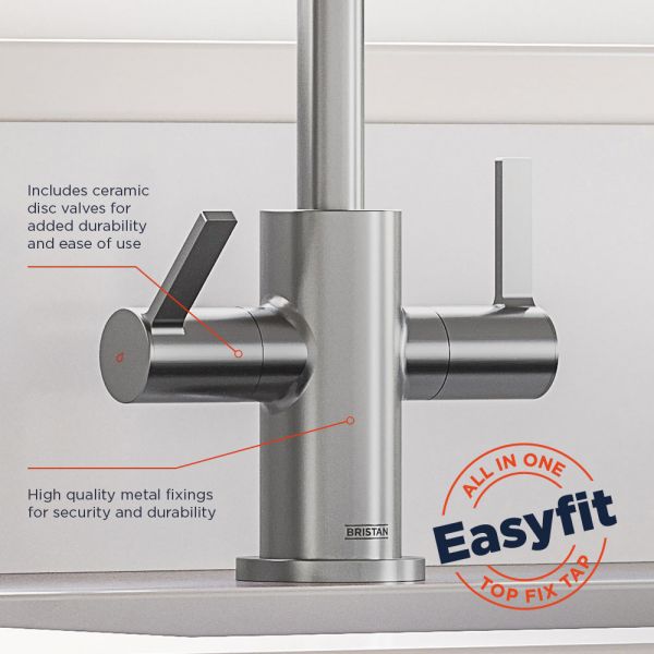 Bristan Cashew Stainless Steel Easyfit Mono Kitchen Mixer Tap #4