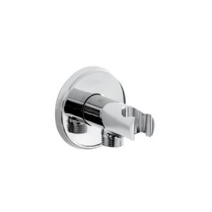 Bristan Round Wall Outlet with Handset Holder Chrome C WORD02 C