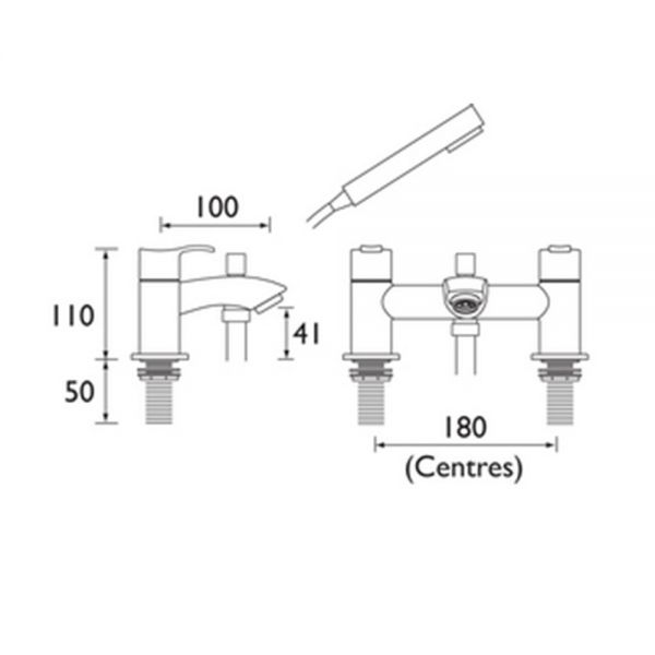 Bristan Capri Chrome Bath Shower Mixer Tap #2
